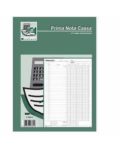 BLOCCO PRIMA NOTA CASSA. Formato 31 x 21cm. 50 fogli. 2 copie ric.