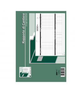 BLOCCO RAPPORTO DI CANTIERE. Formato 21x30cm. 50fg. 2 copie ric.