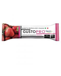 Barretta in comoda monoporzione da 40gr senza zuccheri con il 30% di proteine e a basso contenuto di carboidrati. Ideali per lo sport, il lavoro e il tempo libero. Gusto: cioccolato bianco e fragola.