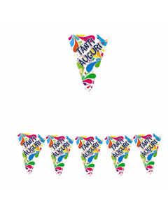 Festone in plastica "TANTI AUGURI",  lunghezza 6mt.