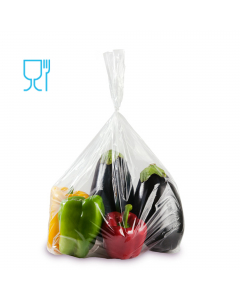 SACCHETTI PRODOTTI CON MATERIALE ATOSSICO E PER QUALITA' E COMPOSIZIONE RISPONDONO AI REQUISITI DI LEGGE (D.M. 21 MARZO 1983) SULLA DISCIPLINA IGIENICA DEGLI IMBALLAGGI IDONEI A CONTENERE ALIMENTI. spessore 30 micron.