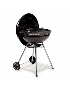 Struttura in acciaio smaltato di colore nero, griglia in acciaio Ø 45 cm. Dotato di due ruote per un facile spostamento. Prodotto da assemblare. Dimensioni: H73 x P50 x L45cm – peso 7,5kg.Articolo destinato ad esclusivo uso domestico. Non adatto ad uso pu