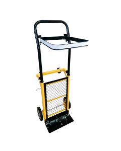 Carrello multifunzione in acciaio. Portata massima: 45kg. Peso del prodotto: 5,9kg. Dimensioni prodotto: 99x38x31cm. Misura pala di carico: 30x15,5cm. Dotato di due ruote in gomma fisse da 6'' e due pivottanti da 2''. Prodotto da assemblare.