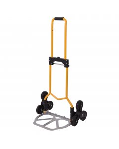 Carrello per scale pieghevole in acciaio. Portata massima: 70kg. Peso del prodotto: 4,1kg. Dimensioni:100x50,5x42 cm. Dimensioni da chiuso: 73x50x11,5cm. Dimensoni della pedana in alluminio: 38,5x28cm. Dotato di 6 ruote per scale da 10cm (4''). Prodotto d