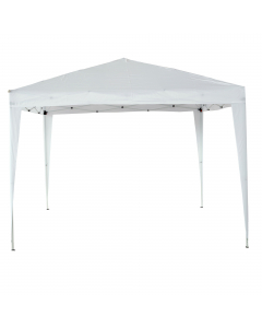 Gazebo Pop-Up ideale per il trasportto e per situazioni temporanee. Struttura pieghevole in acciaio con copertura in poliestere bianco 160 gr/m² completo di borsa per il trasporto. Dimensioni: H270 x P300 x L300cm - peso 13kg.Articolo destinato ad esclusi