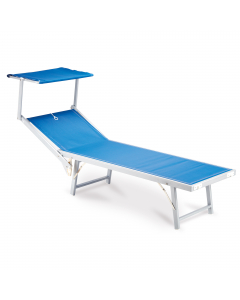 Struttura in alluminio copertura in textilene 580 gr/m². Dimensioni: H36 x P186 x L59cm - peso 5,6kg.Articolo destinato ad esclusivo uso domestico. Non adatto ad uso pubblico.