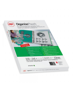 Pouches lucide f.to A4 + 125 micron per lato, pre-forate per achiviazione in raccoglitori a 2/4 fori.