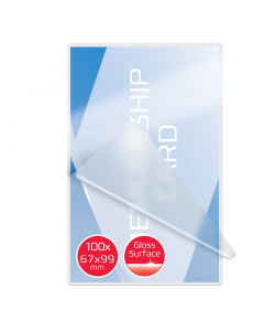 Pouches piccoli formati GBC 125mic per lato lucido, badge card 67x99mm. Massima adesione, trasparenza e brillantezza.