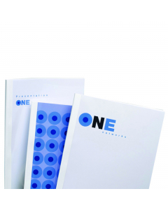 Cartelline A4 con fronte in PVC trasparente 150mic e retro in cartoncino bianco 240gr.