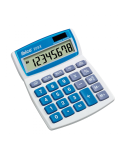 Display 8 cifre. Conversione valuta. 3 tasti memorie. Funzione %. Dimensioni: 50x106x136mm. Alimentazione solare/batterie.