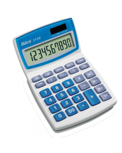 Display 10 cifre. Conversione valuta. 3 tasti memorie. Funzione %, radice quadrata, tasto 00, tasto invio. Decimali: a,0,1,2,4,f. Dimensioni: 50x106x169mm. Alimentazione solare/batterie. Inclinazione display regolabile.