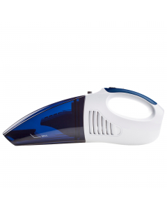 Aspiratutto per solidi e liquidi con filtro lavabile e contenitore della polvere blu trasparente. Potenza: 45 W. Capacità 0,55 L. Montaggio a parete. Uso cordless 15 minuti. 7,2 V con due beccucci. Rumorosiltà 68 dB. Funzione ricarica.