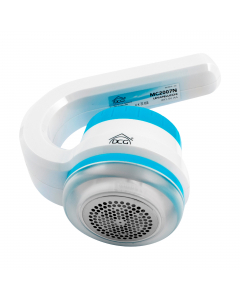 Ideale per rimuovere fili e pelucchi. Tasto ON/OFF, griglia in acciaio inox. Alimentazione a batteria AA non incluse. Dimensione: 14x8x15cm.