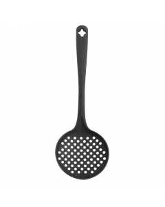 Schiumarola da cucina di colore nero. Materiale: nylon. Idoneo al contatto con gli alimenti. Può essere lavato in lavastoviglie.