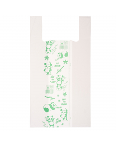 Bio-Shopper a norma UNI EN 13432:2002 biodegradabili e compostabili. Dimensione 30x60cm, soffietti laterali 9cm.