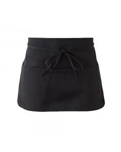 Grembiule Pub con 3 grandi tasche. Misure: 51x32cm. Colore: nero. Taglia unica. 100% poliestere.