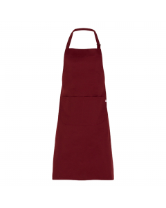 Grembiule Zante con 2 tasche e allacciatura collo regolabile con fibbia. Colore: bordeaux. Taglia unica. 65% poliestere e 35% cotone.