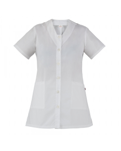 Casacca da donna 65%poliestere e 35% cotone. Chiusura centrale con bottoni. 2 tasche e 2 spacchetti laterali. Ideale per il settore beauty e cleaning. Taglie disponibili: da XS - 4XL. Regular Fit.