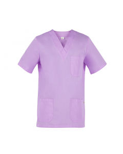 Casacca 100% cotone a maniche corte. Con un taschino applicato al petto sinistro e due tasche inferiori, 2 spacchetti laterali.  Ideale per abiente ospedaliero. Taglie disponibili: da XS -4XL. Slim Fit.