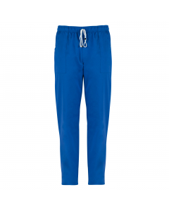Pantalone unisex 100% cotone. Due tasche laterali e 1 tasca sul retro. Elastico e coulisse. Ideale per abiente ospedaliero. Taglie disponibili: da XS -4XL. Slim fit.