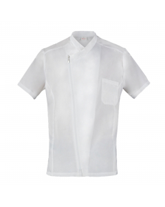 Casacca Maurizio con 1 tasca, taschino sul petto, chiusura a zip rovesciata, inserti in rete. Colore: bianco. Taglie disponibili dalla S alla 4XL. 100% poliestere. Ultra leggero 86gr. Slim fit. Tecnologia brevettata Bionic Finish sviluppato per conferire 