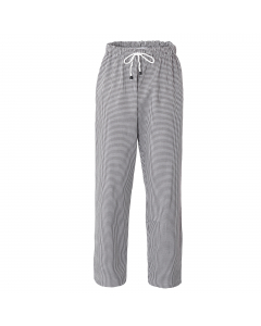 Pantalone da cuoco 100% cotone. Taglie disponibili: da XS - 5XL. Slim Fit. Dettagli: 2 tasche, 1 tasca sul retro, Elastico e coulisse