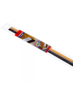 Sottoporta adesivo in pvc rigido con spazzola fissa. Protegge la casa dalle correnti d'aria, dalla polvere e dalla intrusione di insetti. Colori: bianco - marrone - trasparente -finto legno.