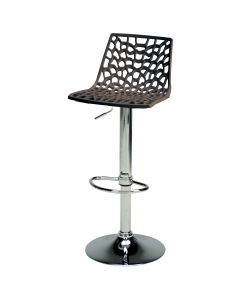 Con sedile solido e lucido in polipropilene e base cromata. 100% senza IPA. Prodotto in Italia. Dimensioni: 45x45x82/102cm.