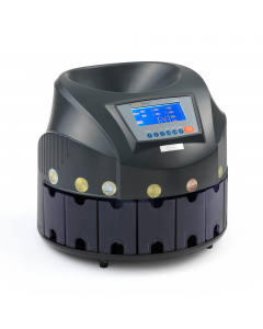 Conta-divide monete Euro in 8 cassetti,silenziosa e veloce, con display LCD di ultima generazione. Dotata di funzione batch memorizzabile e dell'innovativa funzione REPORT di conteggio a display. Capacità di carico 300/500 monete. Capacità dei cassetti 18