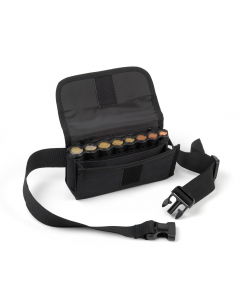 Marsupio portamonete realizzato in nylon con 4 scomparti porta banconote e porta monete Euro a 8 colonne in plastica rigida con molla per inserimento/estrazione monete. Chiusura a velcro e cintura regolabile. Ideale per parcheggiatori, camerieri, benzinai