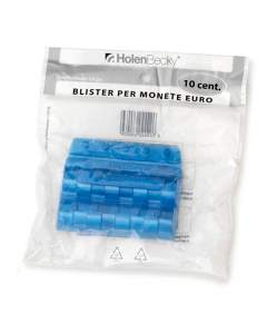 Blister portamonete Euro in pvc riciclato 100% trasparente.
Singolo blister colorato in modo differente per facilitare la distinzione tra i vari tagli di monete.
Confezione da 20 blister per singola denominazione, in opp bag dotata di foro per espositore.