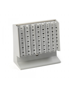 Distributore manuale di monete. Realizzato in materiale termoplastico antiurto con sistema di sicurezza per disattivare l'usicta di monete. Dimensioni 25x10.4cm H17cm.