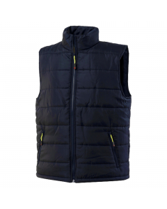 Gilet in poliestere imbottito con chiusura anteriore con zip, due tasche inferiori a filetto chiuse con zip e tasca multifunzionale interna. Su ordinazione tutte le taglie da S a 5XL.