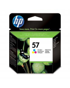 CARTUCCIA  A  GETTO  D'INCHIOSTRO  HP  N.  57,   TRICOMIA   (17 ML);resa  pagine :500pg.
Compatibilità:HP DESKJET: 450, 450C, 450CBI, 450CI, 450WBT, 5100, 5145, 5150, 5150V, 5150W, 5151, 5160, 5168, 5550, 5550V, 5550W, 5551, 5552, 5600, 5650, 5650V, 5650W