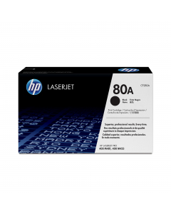 HP 80A BLACK LASERJET toner cartdridge
HP LASERJET PRO: 400 M401, 400 M401A, 400 M401D, 400 M401DN, 400 M401DNE, 400 M401DW, 400 M401N, 400 MFP M425DN, 400 MFP M425DW