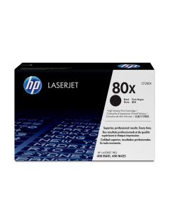 HP 80X black LASERJET toner cartridge
Compatibilità:HP LASERJET PRO: 400 M401, 400 M401A, 400 M401D, 400 M401DN, 400 M401DNE, 400 M401DW, 400 M401N, 400 MFP M425DN, 400 MFP M425DW
