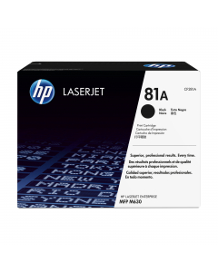 Cartuccia di stampa Hp 81A Nero
Compatibilità
Stampante multifunzione HP LaserJet Enterprise M630dn
Stampante multifunzione HP LaserJet Enterprise M630dn
Stampante multifunzione HP LaserJet Enterprise M630f
Stampante multifunzione HP LaserJet Enterprise M