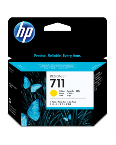Scatola con  3 cartucce d'inchiostro HP 711DA 29 ML giallo