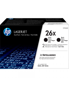 Conf. da 2 cartucce toner nero alta capacitÓ  HP26X
Compatibilità
HP LaserJet Pro M402d
HP LaserJet Pro M402n
HP LaserJet Pro M402dn
HP LaserJet Pro M402dw
HP LaserJet Pro M402dne
Prodotto multifunzione (MFP) HP LaserJet Pro M426dw
Prodotto multifunzione 