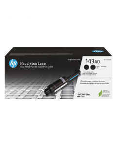 HP Kit di Ricarica toner nero originale Neverstop HP 143AD_dual-pack
Compatibilità
Stampante laser HP Neverstop 1001nw
Stampante multifunzione laser HP Neverstop 1201n
Stampante multifunzione laser HP Neverstop 1202nw
