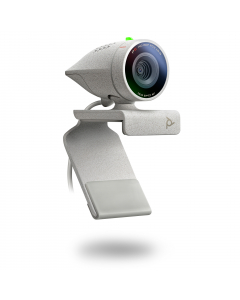 Semplifica la configurazione utilizzando una cuffia Poly o un vivavoce connesso in modalità wireless alla webcam Poly Studio P5. Basta
aprire la porta  posteriore, parcheggiare l'adattatore wireless USB e il gioco è fatto! L'audio e il video sono pronti.