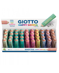 Originale gomma a forma di matita in 10 colori pastel.