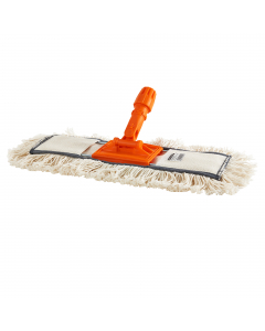 Scopa raccoglipolvere industriale con frangia di cotone da 40cm e finiture di rinforzo. Ideale per medie e grandi superfici. Composta da telaio + frangia (manico non incluso).
• Telaio in metallo e polipropilene
•  Panno in cotone 40cm
• Attacco a ghiera

