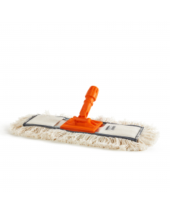 Scopa raccoglipolvere industriale con frangia di cotone da 60cm e finiture di rinforzo. Ideale per medie e grandi superfici. Composta da telaio + frangia (manico non incluso).
• Telaio in metallo e polipropilene
•  Panno in cotone 60cm
• Attacco a ghiera
