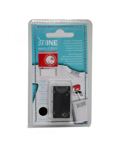 Tampone per timbri autoinchiostranti. Inchiostro speciale per timbri come cotone e poliester. Resistente a numerosi lavaggi anche a 90gradi. Può effettuare circa 1000 timbrature. Montabile sul timbro Mine Colop  cod. 72045.