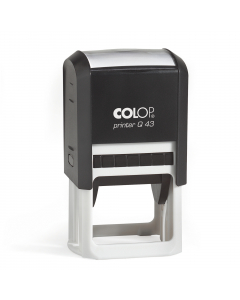 Timbro autoinchiostrante quadrato in plastica. Piastra 43x43mm 8 righe. Tampone ricambio E/Q43.