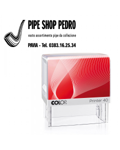 Timbro Printer 40 G7 autoinchiostante. Compatto con nuova montatura in ABS antiurto. Ampio spazio per individuazione del timbro. Dotato di tampone inchiostrato di colore nero. Personalizzabile su 6 righe con logo, indirizzo o altro testo. Area stampa 23x5
