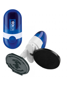 Timbro tascabile personalizzabile e autoinchiostrante. Prestazioni ad alto livello e design elegante: un oggetto piacevole, oltre che utile. Piatra tonda da diametro 40mm per 5 righe di testo. Tampone di ricambio E/POCKET R40 (cod.48008)