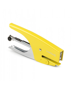 Cucitrice in acciaio cromato e verniciato, con trattamenti antiruggine. Manico lineare ergonomico per una presa più salda ed un minore sforzo di cucitura. Profondità di cucitura 46mm. Cuce fino a 15fg. Punti 6/4.