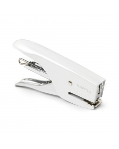 Mini cucitrice manuale a pinza passo 10, punto chiuso, in acciaio cromato e verniciato. Capacità di carica massima 50 punti. Nella confezione anche una scatola di punti n°10. Profondità di cucitura 30mm.
